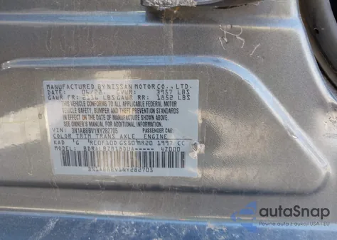 2022 Nissan Sentra S Xtronic Cvt z USA, uszkodzony, nr VIN 3N1AB8BV1NY282705